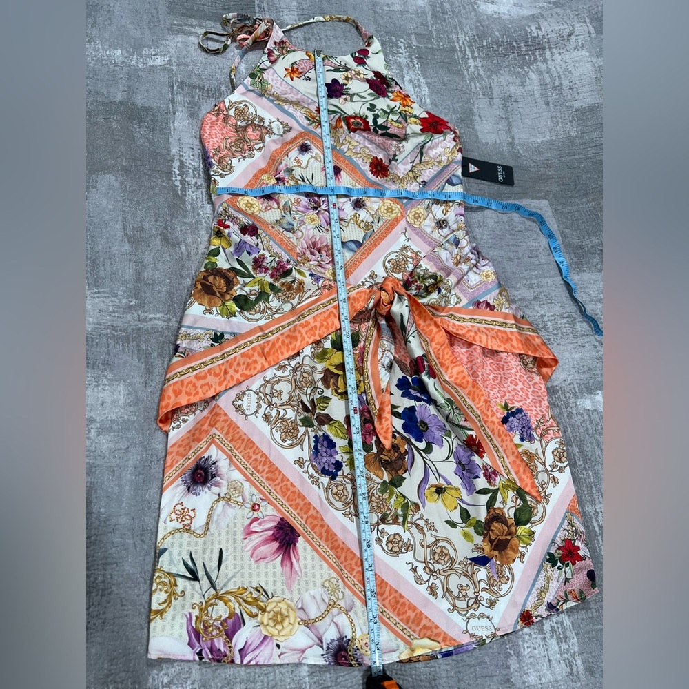 Guess Floral Print Halter Mini Dress in Pink Multi Betty Halter Dress Size L - Picture 5 of 8